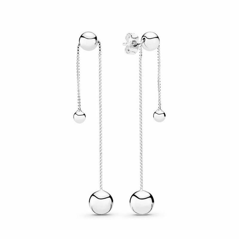 Pandora String Of Beads Dangle Earrings Ireland - Sterling Silver/Silicone - 679451OQG